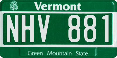 VT license plate NHV881