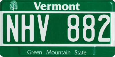 VT license plate NHV882