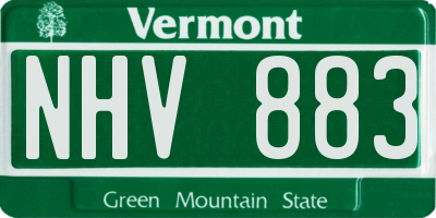 VT license plate NHV883