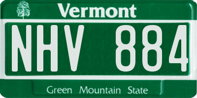 VT license plate NHV884