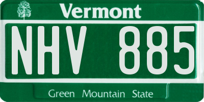 VT license plate NHV885