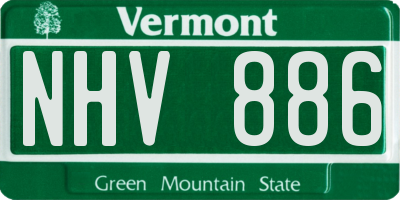 VT license plate NHV886