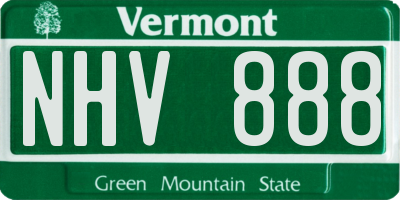 VT license plate NHV888