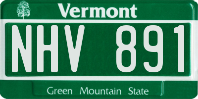VT license plate NHV891