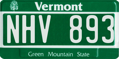 VT license plate NHV893
