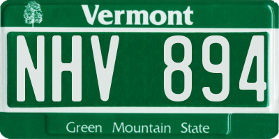 VT license plate NHV894