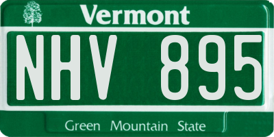 VT license plate NHV895