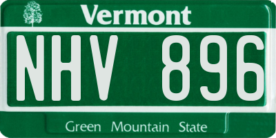 VT license plate NHV896