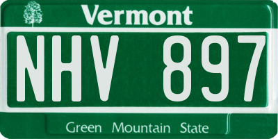 VT license plate NHV897