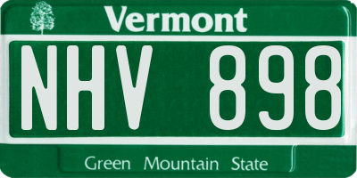 VT license plate NHV898