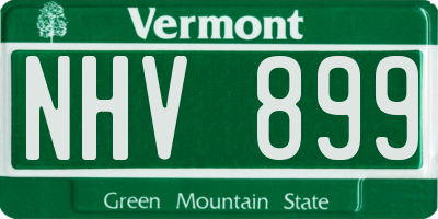 VT license plate NHV899