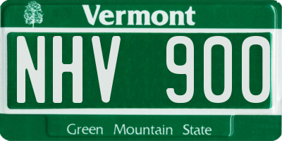 VT license plate NHV900