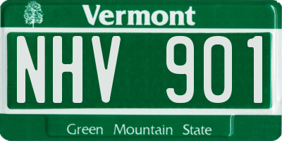 VT license plate NHV901