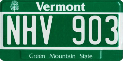 VT license plate NHV903
