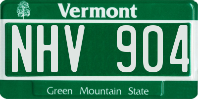 VT license plate NHV904
