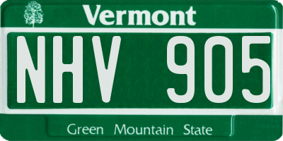 VT license plate NHV905