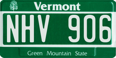 VT license plate NHV906