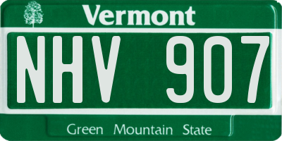 VT license plate NHV907
