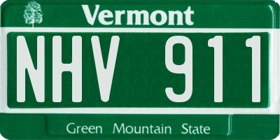 VT license plate NHV911
