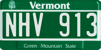 VT license plate NHV913