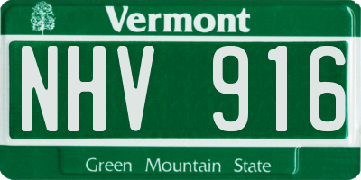 VT license plate NHV916