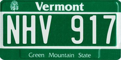 VT license plate NHV917