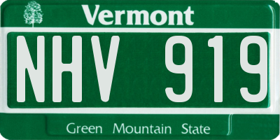 VT license plate NHV919
