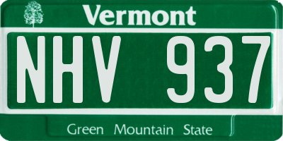 VT license plate NHV937