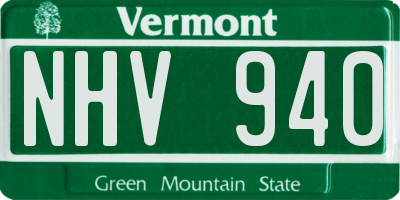 VT license plate NHV940