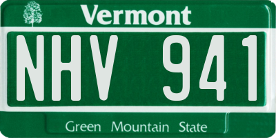VT license plate NHV941