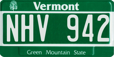 VT license plate NHV942