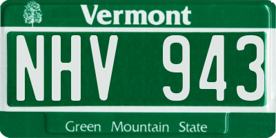 VT license plate NHV943