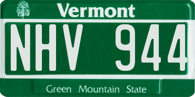 VT license plate NHV944