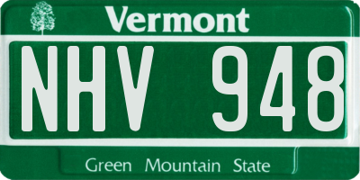 VT license plate NHV948