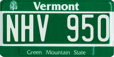 VT license plate NHV950