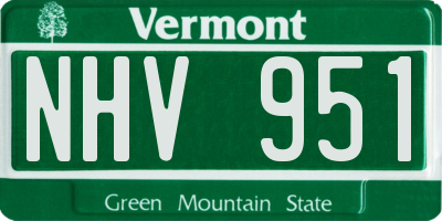 VT license plate NHV951
