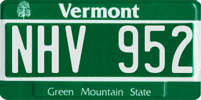 VT license plate NHV952