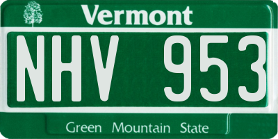 VT license plate NHV953