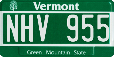 VT license plate NHV955