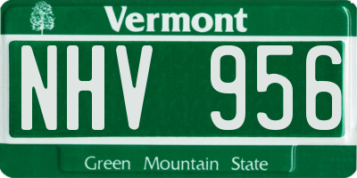 VT license plate NHV956