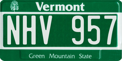 VT license plate NHV957