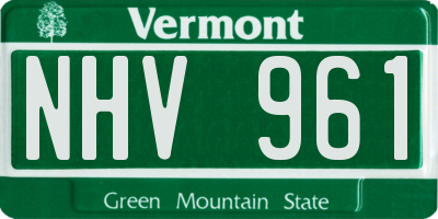 VT license plate NHV961