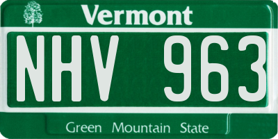 VT license plate NHV963