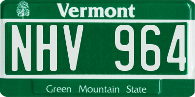 VT license plate NHV964