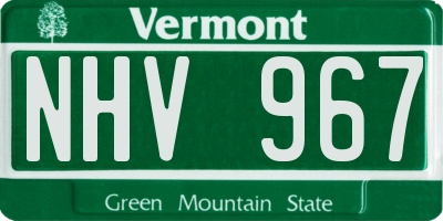 VT license plate NHV967