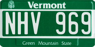 VT license plate NHV969