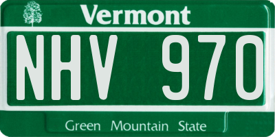 VT license plate NHV970