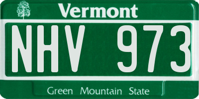 VT license plate NHV973