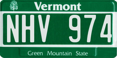 VT license plate NHV974