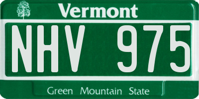 VT license plate NHV975